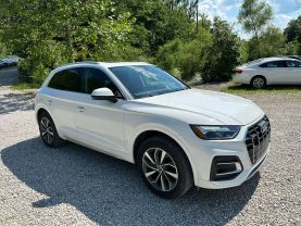 2021 AUDI Q5 SUV 4-CYL, TURBO, 2.0 LITER 45 TFSI PREMIUM SPORT UTILITY 4D at T&T Repairables - used car dealership in Spencer, Indiana.