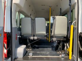 2017 FORD TRANSIT 350 HIGH ROOF 148'' WB 9 PASSENGER VAN WITH 800 LBS WHEELCHAIR LIFT PASSENGER VANS V6, 3.7 LITER XL W/HIGH ROOF W/SLIDING SIDE DOOR VAN 3D - Eddies Auto Sales