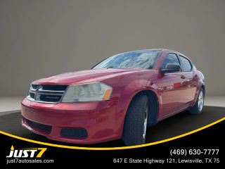 2013 DODGE AVENGER SEDAN RED AUTOMATIC - Just7 Auto Sales, in Lewisville, TX 34.172097607702305, -118.3754893925942
