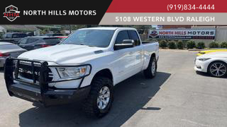 2019 RAM 1500 QUAD CAB PICKUP WHITE AUTOMATIC - North Hills Motors, Raleigh, NC, 35.78879, -78.71130