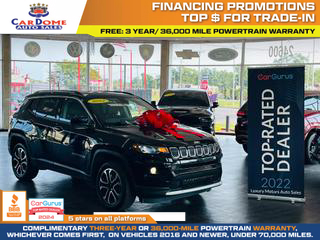 2022 JEEP COMPASS SUV 4-CYL, MULTIAIR, PZEV, 2.4 LITER LIMITED SPORT UTILITY 4D at CarDome Auto Sales - used cars for sale in Detroit, MI.