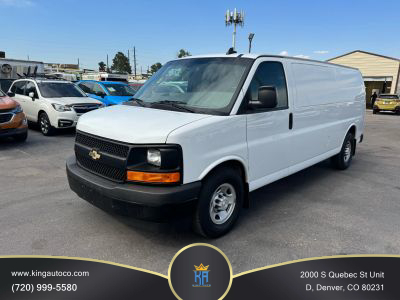 2017 CHEVROLET EXPRESS 3500 CARGO CARGO V8, FLEX FUEL, 6.0 LITER EXTENDED VAN 3D
