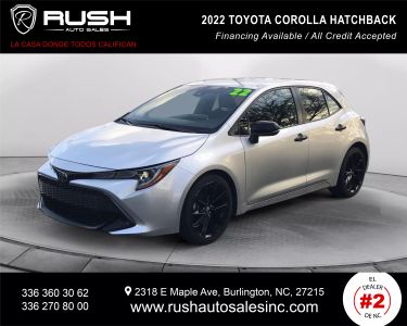 Buy Quality Pre-Owned 2022 TOYOTA COROLLA HATCHBACK HATCHBACK 4-CYL, DYNAMIC-FORCE, 2.0 LITER SE NIGHTSHADE EDITION HATCHBACK 4D - Rush Auto Sales located in Burlington, NC