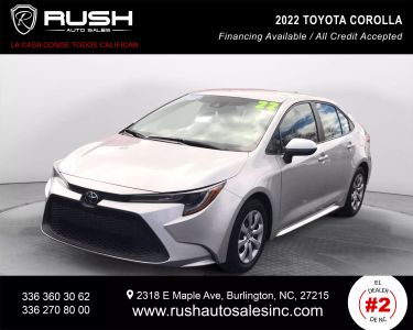 Buy Quality Pre-Owned 2022 TOYOTA COROLLA SEDAN 4-CYL, 1.8 LITER LE SEDAN 4D - Rush Auto Sales located in Burlington, NC