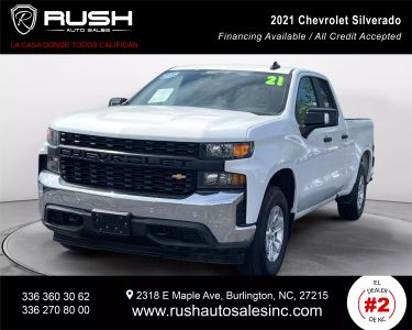 Buy Quality Pre-Owned 2021 CHEVROLET SILVERADO 1500 DOUBLE CAB PICKUP V8, ECOTEC3, 5.3 LITER WORK TRUCK PICKUP 4D 6 1/2 FT - Rush Auto Sales located in Burlington, NC