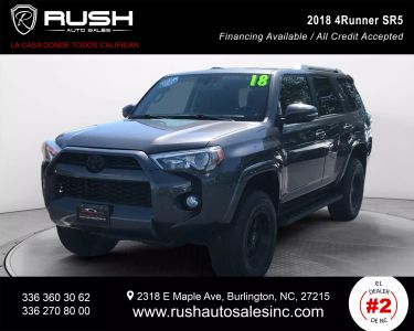 Buy Quality Pre-Owned 2018 TOYOTA 4RUNNER SUV V6, 4.0 LITER SR5 SPORT UTILITY 4D - Rush Auto Sales located in Burlington, NC