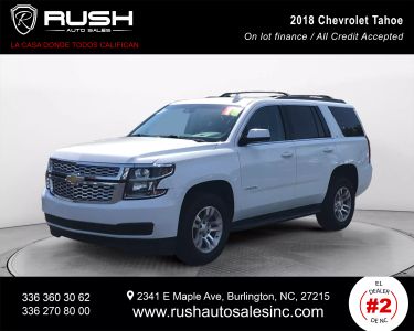 Buy Quality Pre-Owned 2018 CHEVROLET TAHOE SUV V8, ECOTEC3, 5.3 LITER LT SPORT UTILITY 4D - Rush Auto Sales located in Burlington, NC