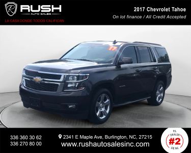 Buy Quality Pre-Owned 2017 CHEVROLET TAHOE SUV V8, ECOTEC3, 5.3 LITER LT SPORT UTILITY 4D - Rush Auto Sales located in Burlington, NC
