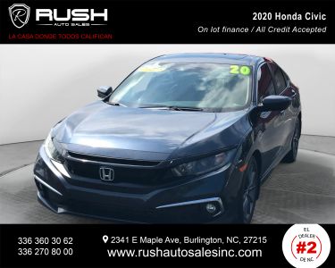 Buy Quality Pre-Owned 2020 HONDA CIVIC SEDAN 4-CYL, TURBO, 1.5 LITER EX SEDAN 4D - Rush Auto Sales located in Burlington, NC