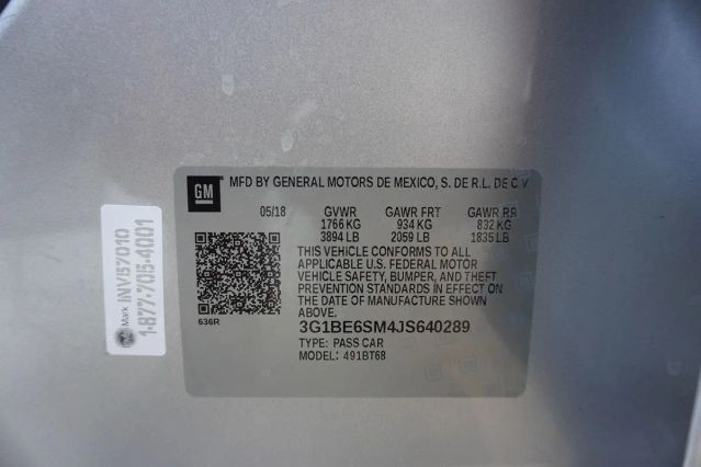 2018 CHEVROLET CRUZE LT HATCHBACK 4D