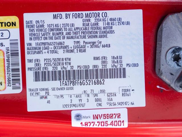 2016 FORD MUSTANG GT PREMIUM CONVERTIBLE 2D