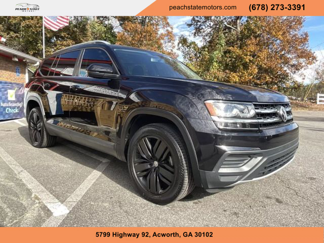 2018 VOLKSWAGEN ATLAS SUV BLACK AUTOMATIC - Peach State Motors
