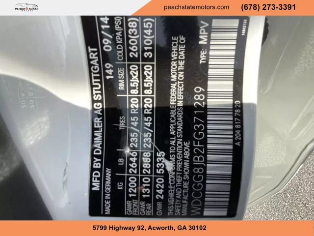 2015 MERCEDES-BENZ GLK-CLASS SUV WHITE AUTOMATIC - Peach State Motors