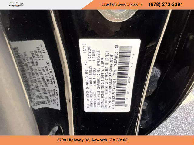 2016 HONDA ACCORD SEDAN BLACK AUTOMATIC - Peach State Motors