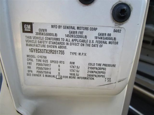 2002 CADILLAC ESCALADE SPORT UTILITY 4D