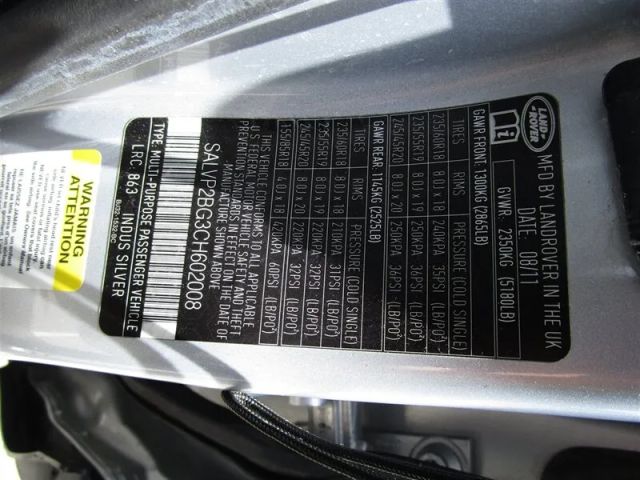 2012 LAND ROVER RANGE ROVER EVOQUE PURE SPORT UTILITY 4D