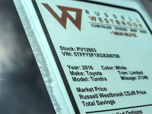 2016 TOYOTA TUNDRA CREWMAX LIMITED PICKUP 4D 5 1/2 FT