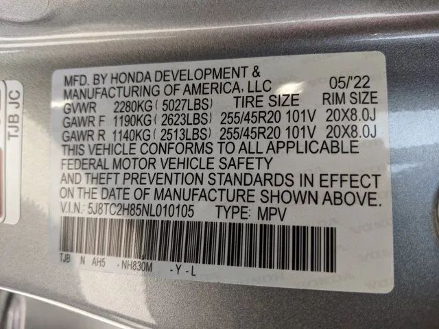 2022 ACURA RDX SH-AWD W/A-SPEC & ADVANCE PKGS SPORT UTILITY 4D
