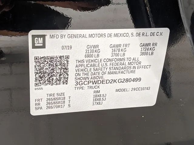 2019 CHEVROLET SILVERADO 1500 CREW CAB RST PICKUP 4D 5 3/4 FT