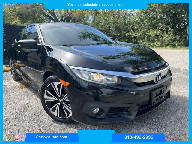 2018 HONDA CIVIC COUPE 4-CYL, TURBO, 1.5 LITER EX-T COUPE 2D at Carfox Auto Sales in Tampa, FL. 28.071273613212345, -82.44776520995791