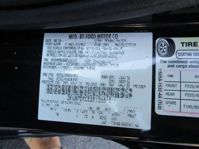 2011 FORD FUSION SPORT SEDAN 4D