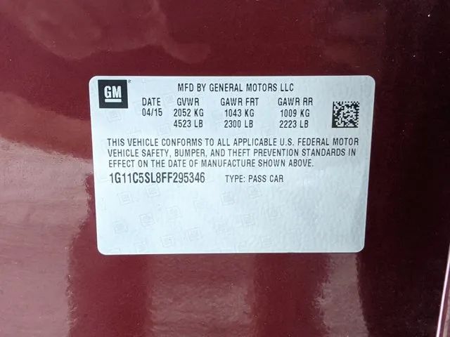 2015 CHEVROLET MALIBU LT SEDAN 4D