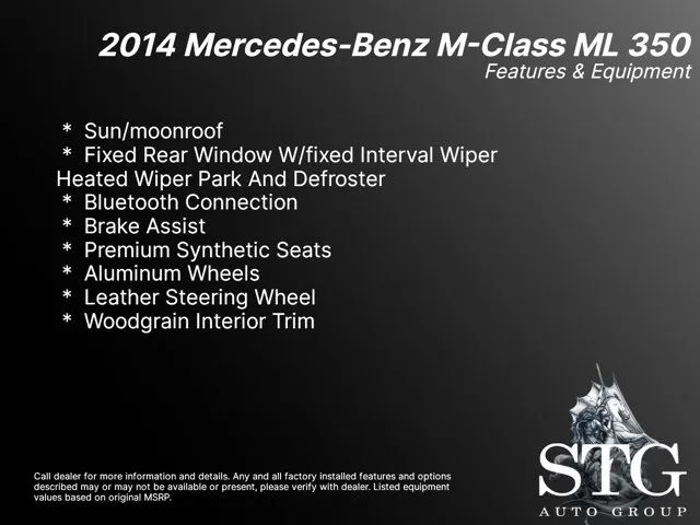 2014 MERCEDES-BENZ M-CLASS ML 350 SPORT UTILITY 4D