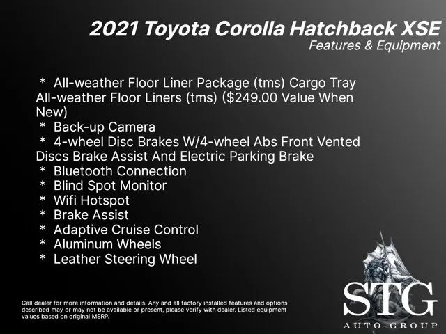 2021 TOYOTA COROLLA HATCHBACK XSE HATCHBACK 4D