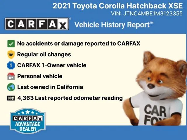 2021 TOYOTA COROLLA HATCHBACK XSE HATCHBACK 4D