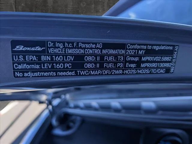 2021 PORSCHE 718 BOXSTER ROADSTER 2D