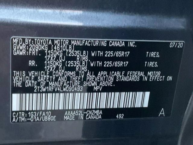 2020 TOYOTA RAV4 SUV GRAY AUTOMATIC - Peach State Motors