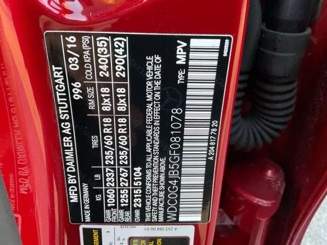 2016 MERCEDES-BENZ GLC SUV RED AUTOMATIC - Peach State Motors