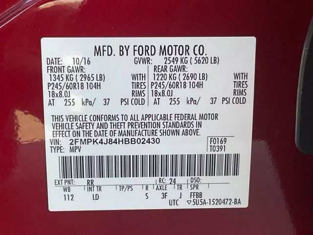 2017 FORD EDGE SUV RED AUTOMATIC - Peach State Motors