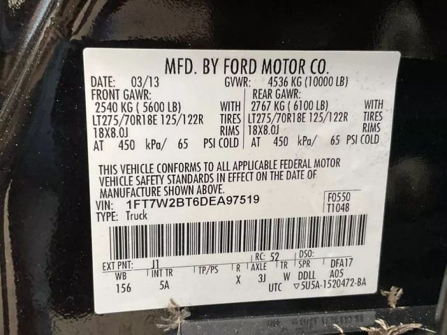 2013 FORD F250 SUPER DUTY CREW CAB PICKUP BLACK AUTOMATIC - Peach State Motors
