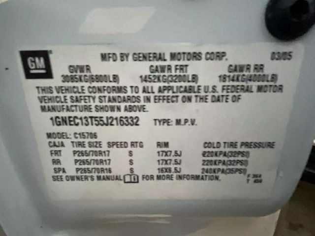 2005 CHEVROLET TAHOE SUV WHITE AUTOMATIC - Peach State Motors