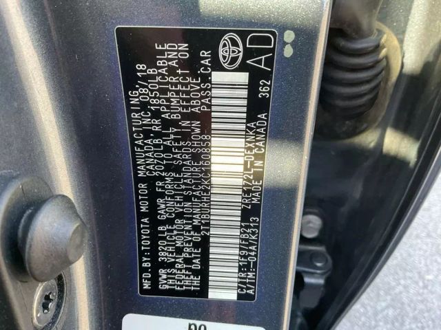 2019 TOYOTA COROLLA SEDAN GRAY AUTOMATIC - Peach State Motors