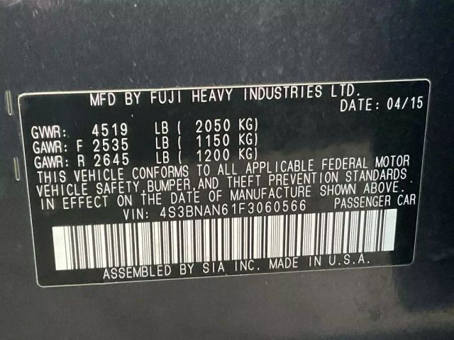 2015 SUBARU LEGACY SEDAN GRAY AUTOMATIC - Peach State Motors
