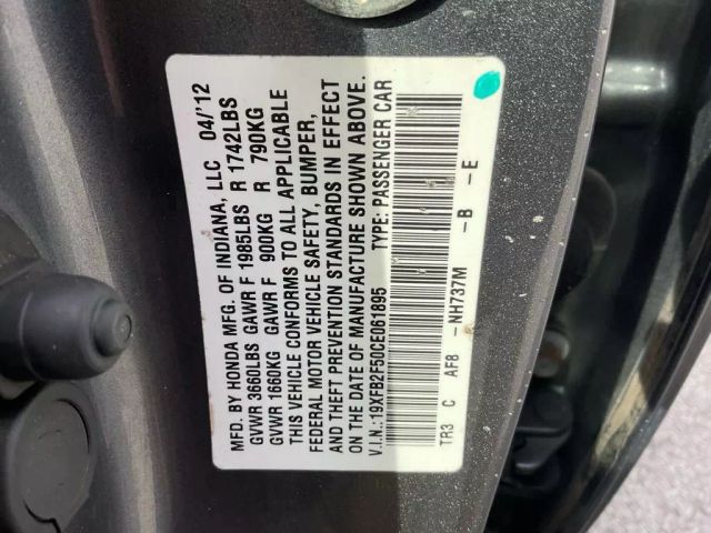 2012 HONDA CIVIC SEDAN GRAY AUTOMATIC - Peach State Motors