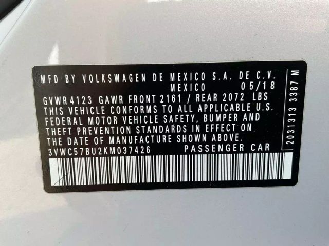2019 VOLKSWAGEN JETTA SEDAN WHITE AUTOMATIC - Peach State Motors