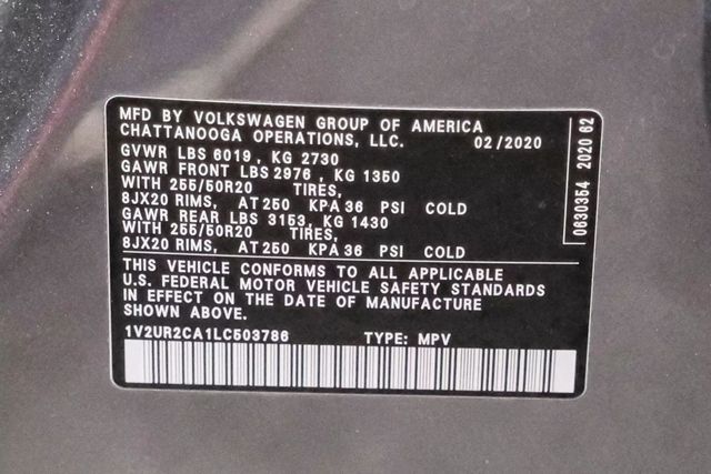 2020 Volkswagen Atlas Se 4motion W/tech Pkg Sport Utility 4d - Image 54
