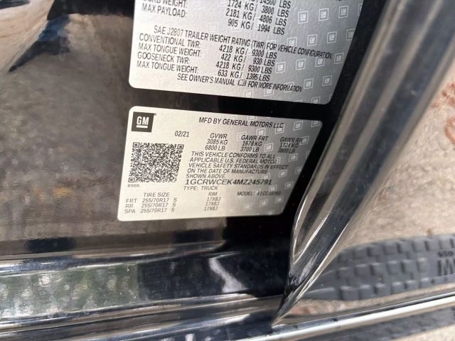 2021 CHEVROLET SILVERADO 1500 DOUBLE CAB PICKUP 4-CYL, TURBO, 2.7 LITER LT PICKUP 4D 6 1/2 FT
