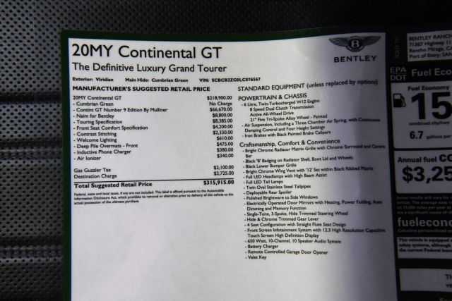 2020 Bentley Continental Gt Gt Coupe 2d - - Image 20